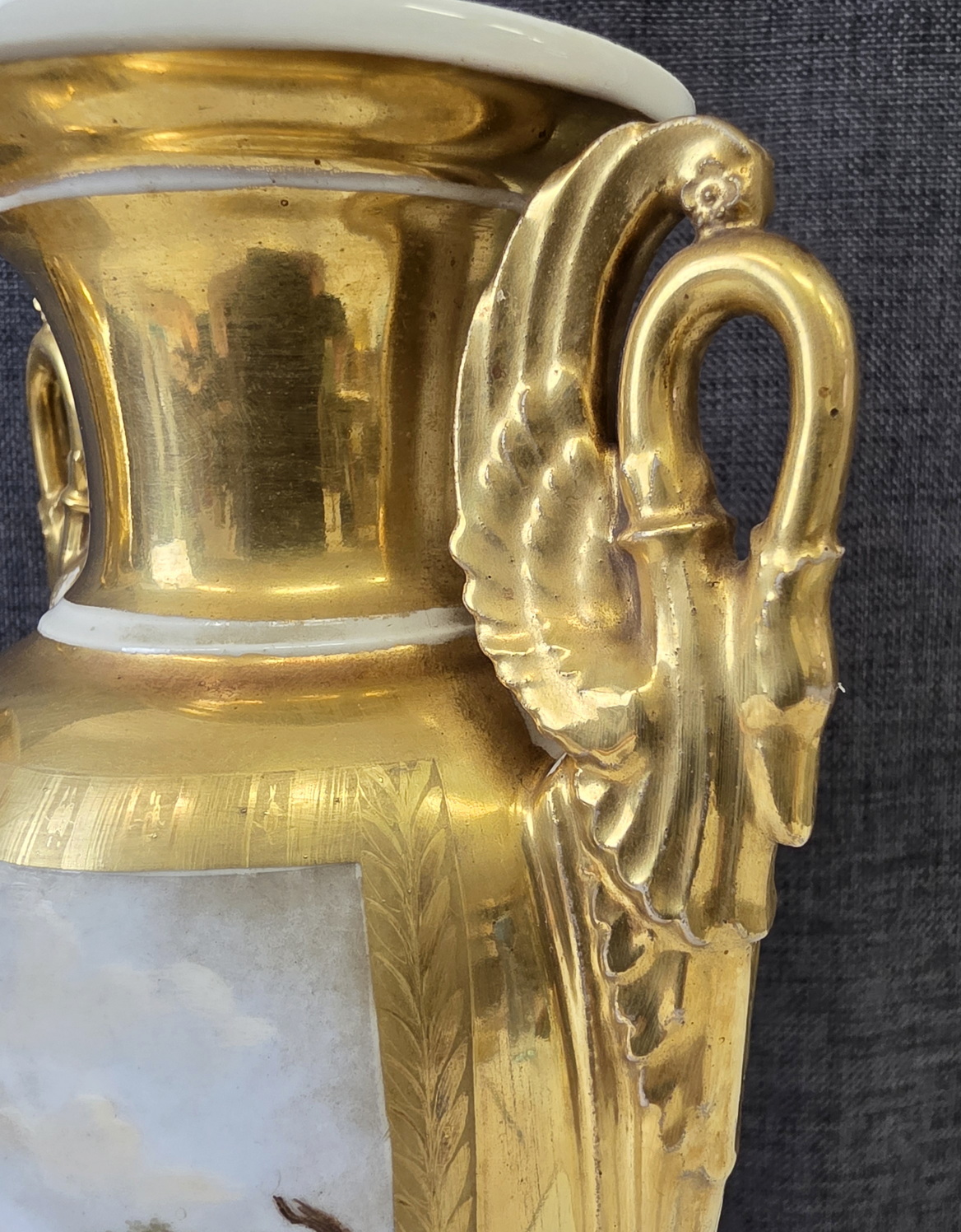 A pair of Paris Porcelain Empire Vases A pair of Paris Porcelain Empire Vases